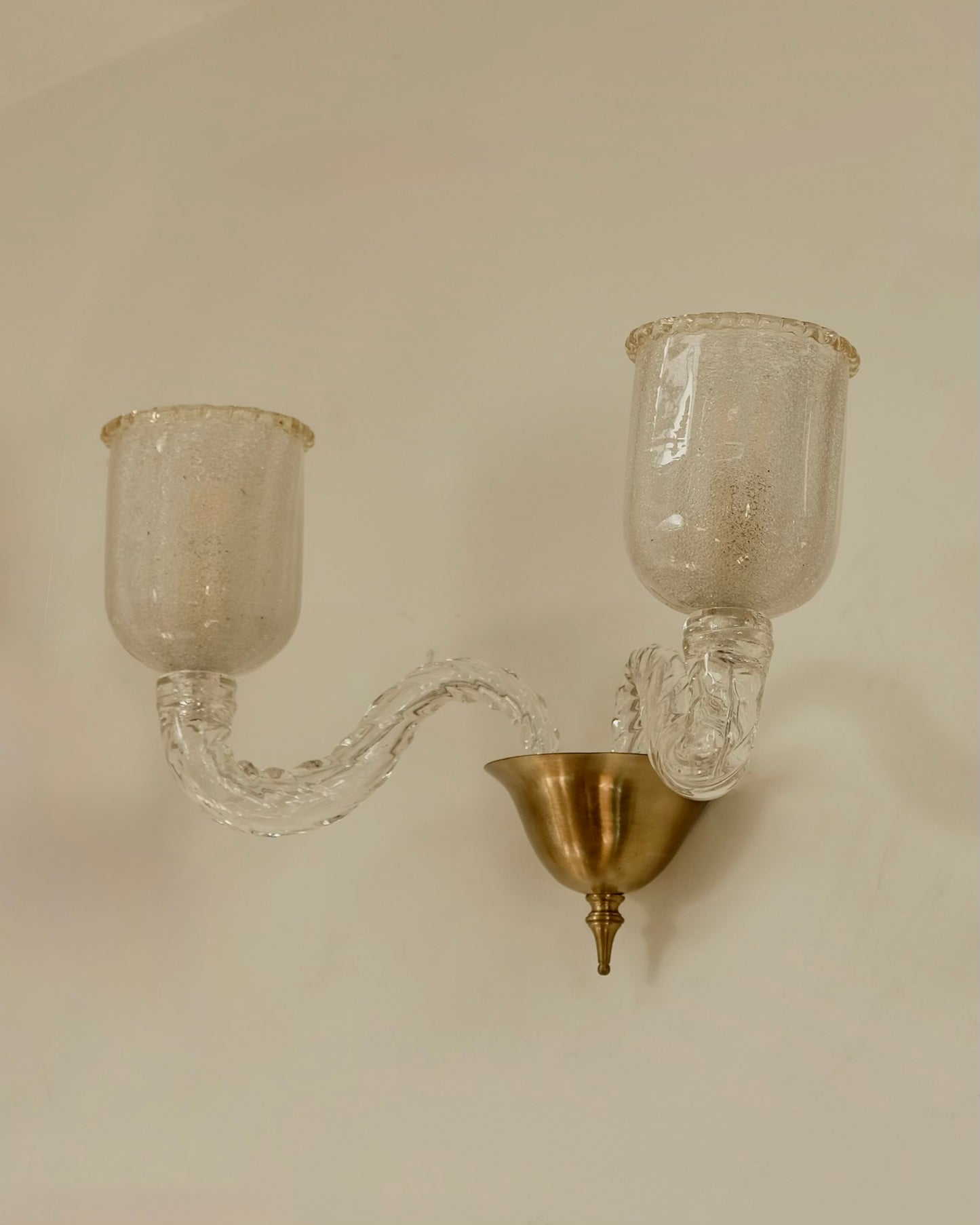 BAROVIER & TOSO TWIN ARM MURANO GLASS WALL SCONCE
