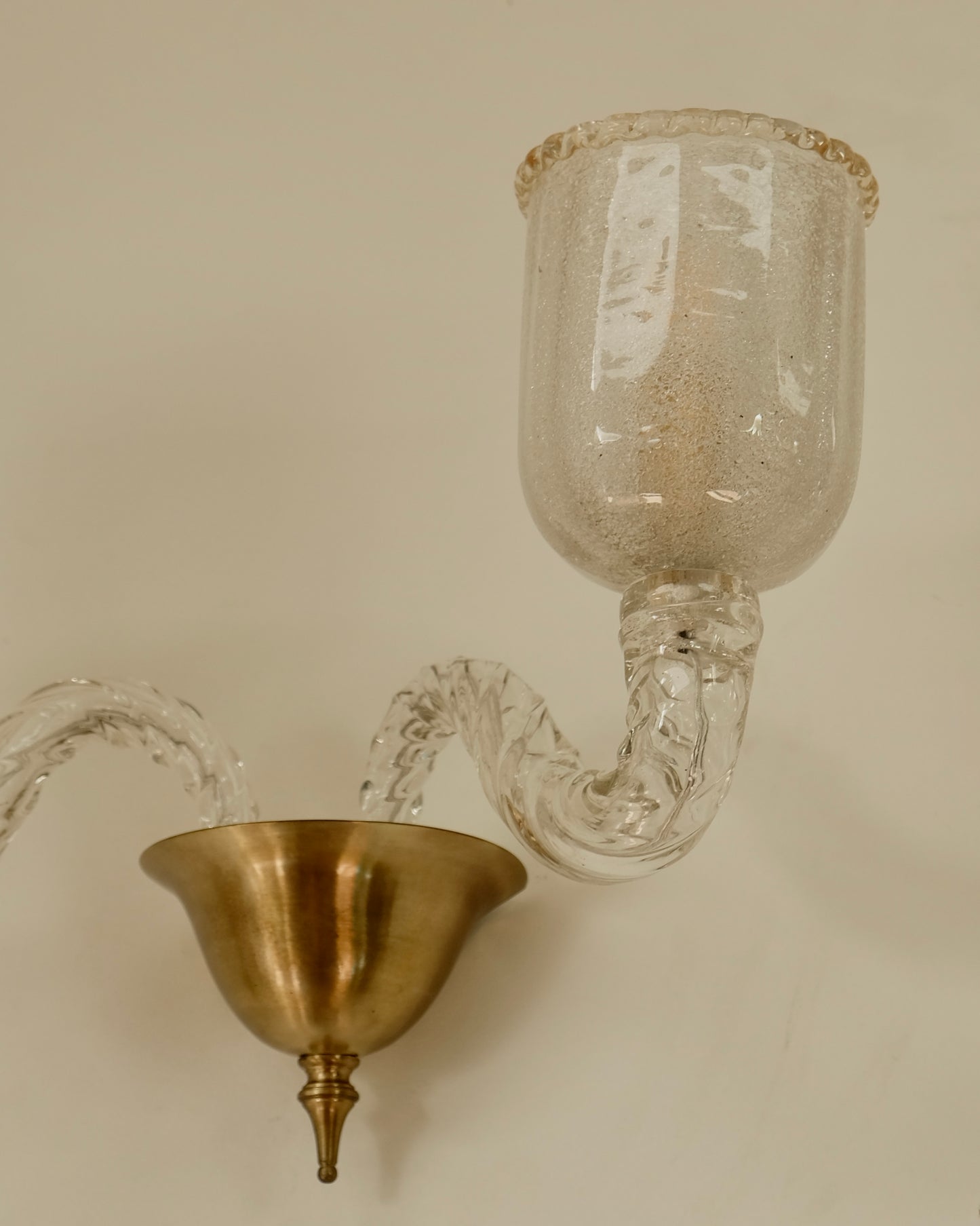 BAROVIER & TOSO TWIN ARM MURANO GLASS WALL SCONCE