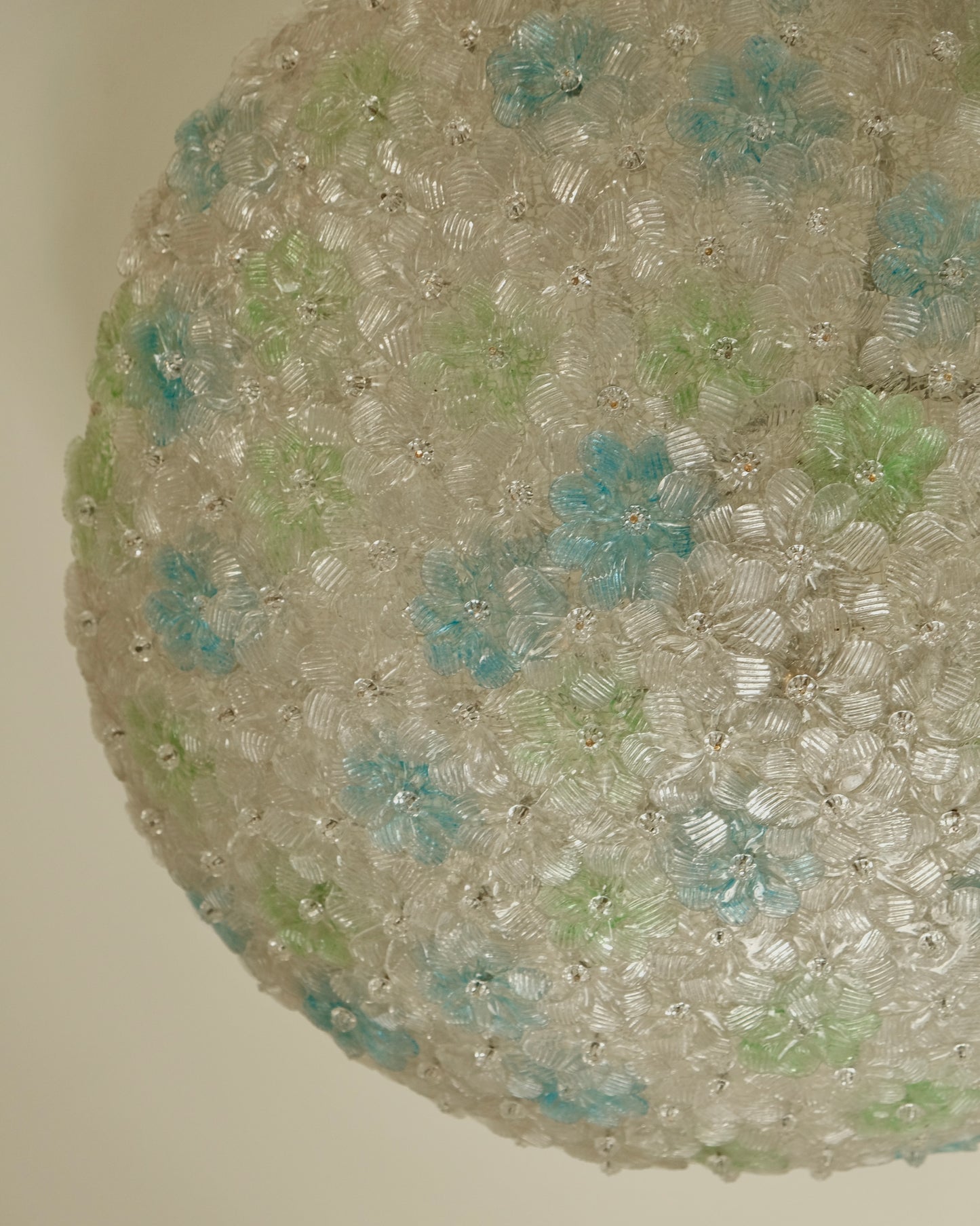 LARGE BLUE & GREEN SEGUSO FLORAL OYSTER LIGHT