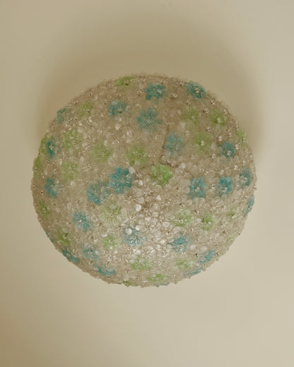 LARGE BLUE & GREEN SEGUSO FLORAL OYSTER LIGHT