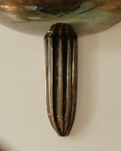 PAIR OF ART DECO STEEL SAUCER WALL SCONCES