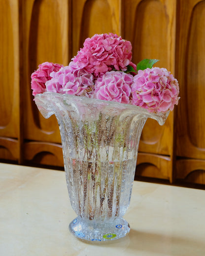 MURANO GLASS VASE w. MILLEFIORI BASE