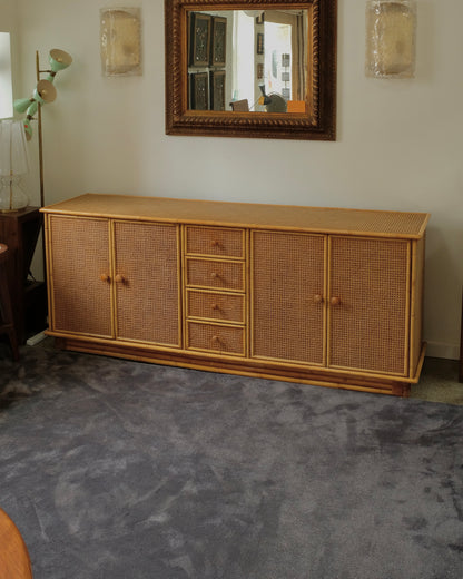 FRENCH RATTAN & BAMBOO CONSOLE