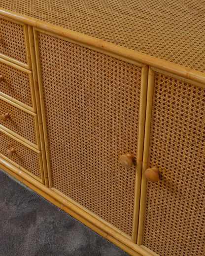 FRENCH RATTAN & BAMBOO CONSOLE