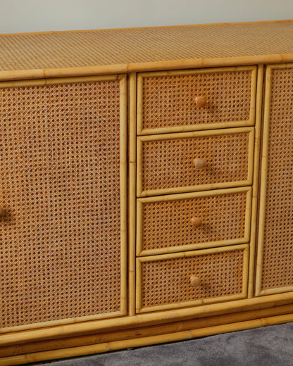 FRENCH RATTAN & BAMBOO CONSOLE
