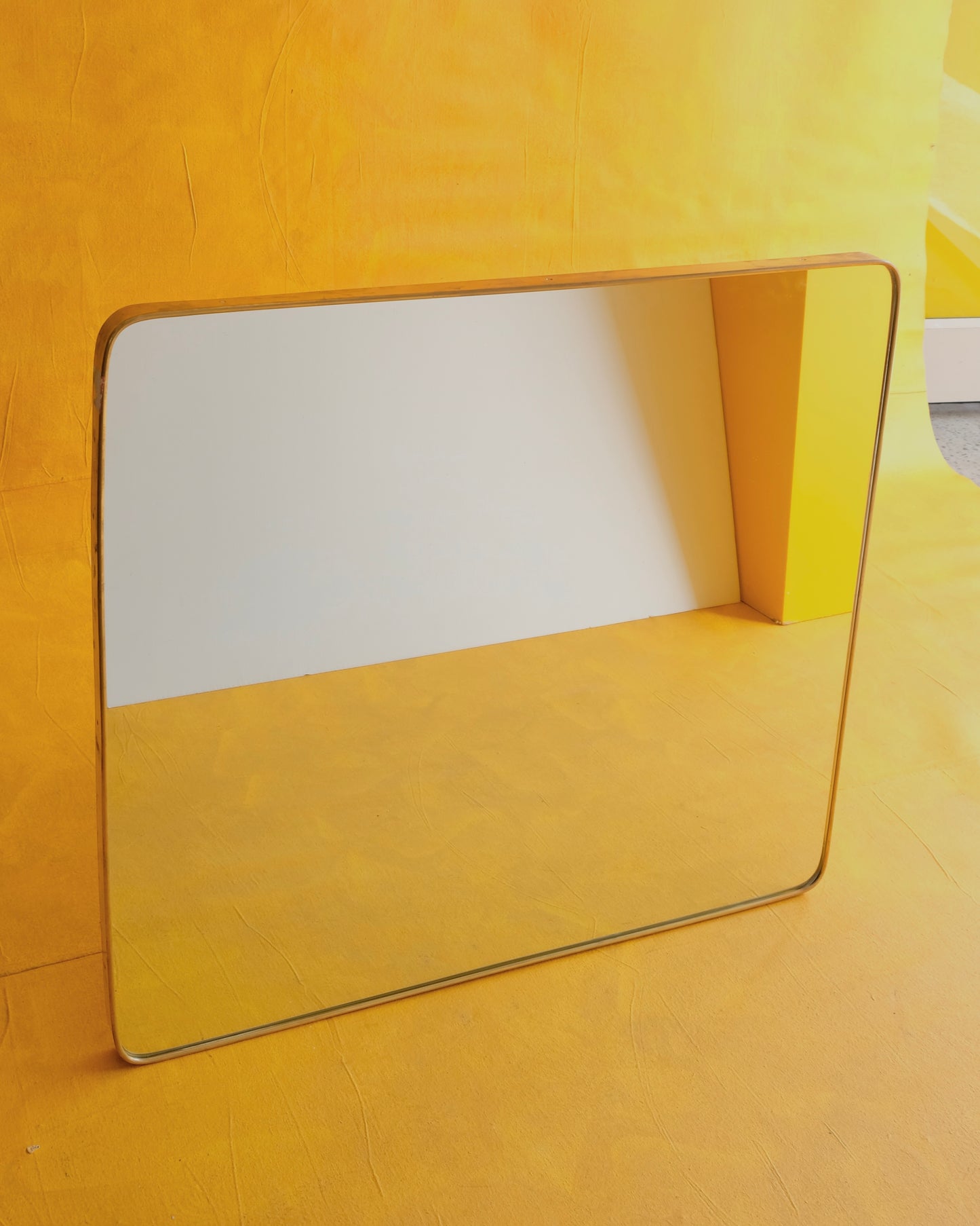 PAIR OF BRASS TAPERED MANTLE MIRRORS