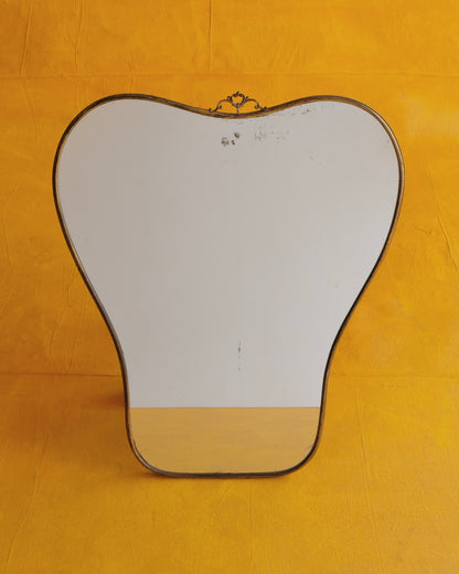 TAPERED CURVED BRASS MIRROR