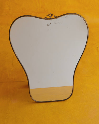 TAPERED CURVED BRASS MIRROR