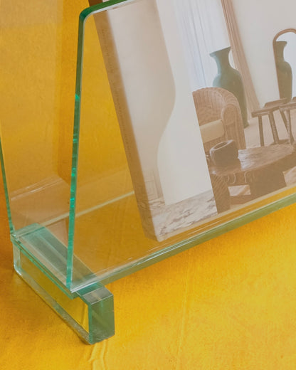 FONTANA ARTE GLASS MAGAZINE RACK