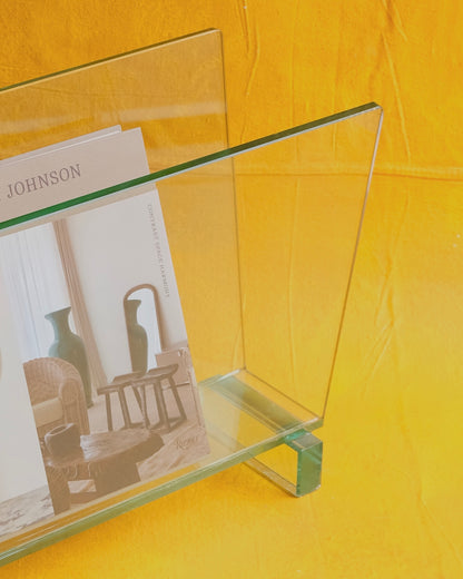 FONTANA ARTE GLASS MAGAZINE RACK