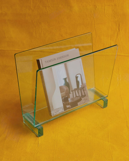 FONTANA ARTE GLASS MAGAZINE RACK