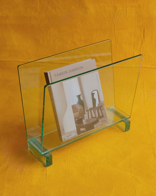 FONTANA ARTE GLASS MAGAZINE RACK
