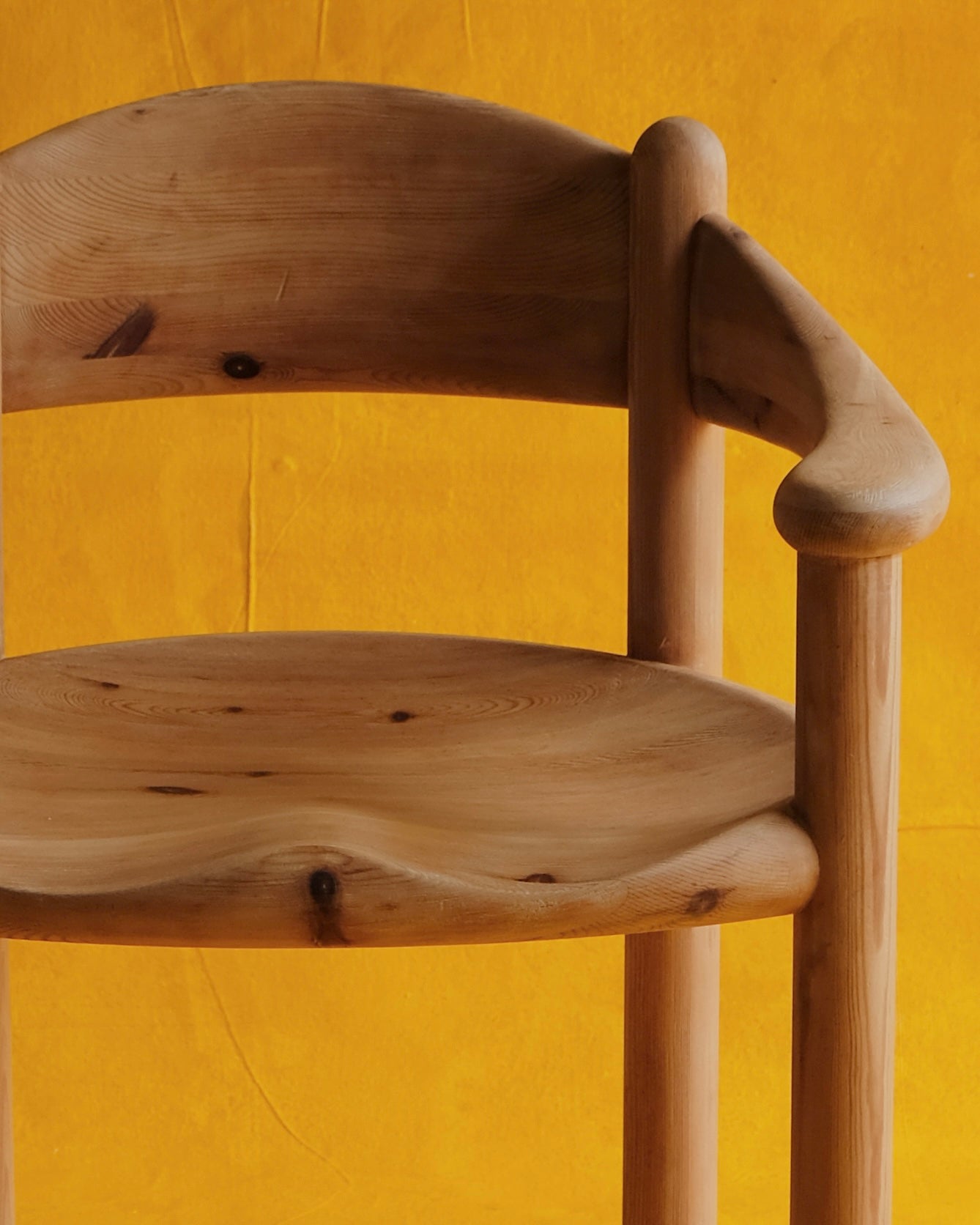 SET OF FIVE DANISH CURVED PINE ARMCHAIRS