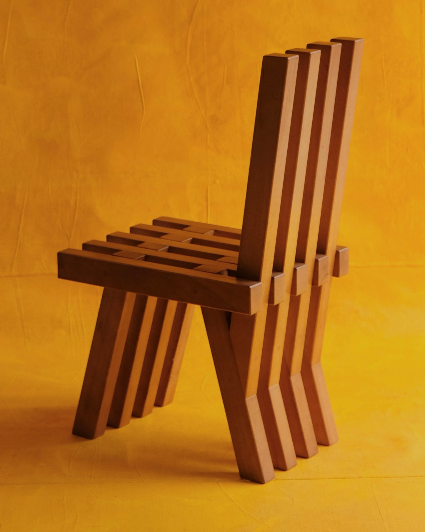 SET OF TWELVE BRUTALIST SLATTED OAK CHAIRS