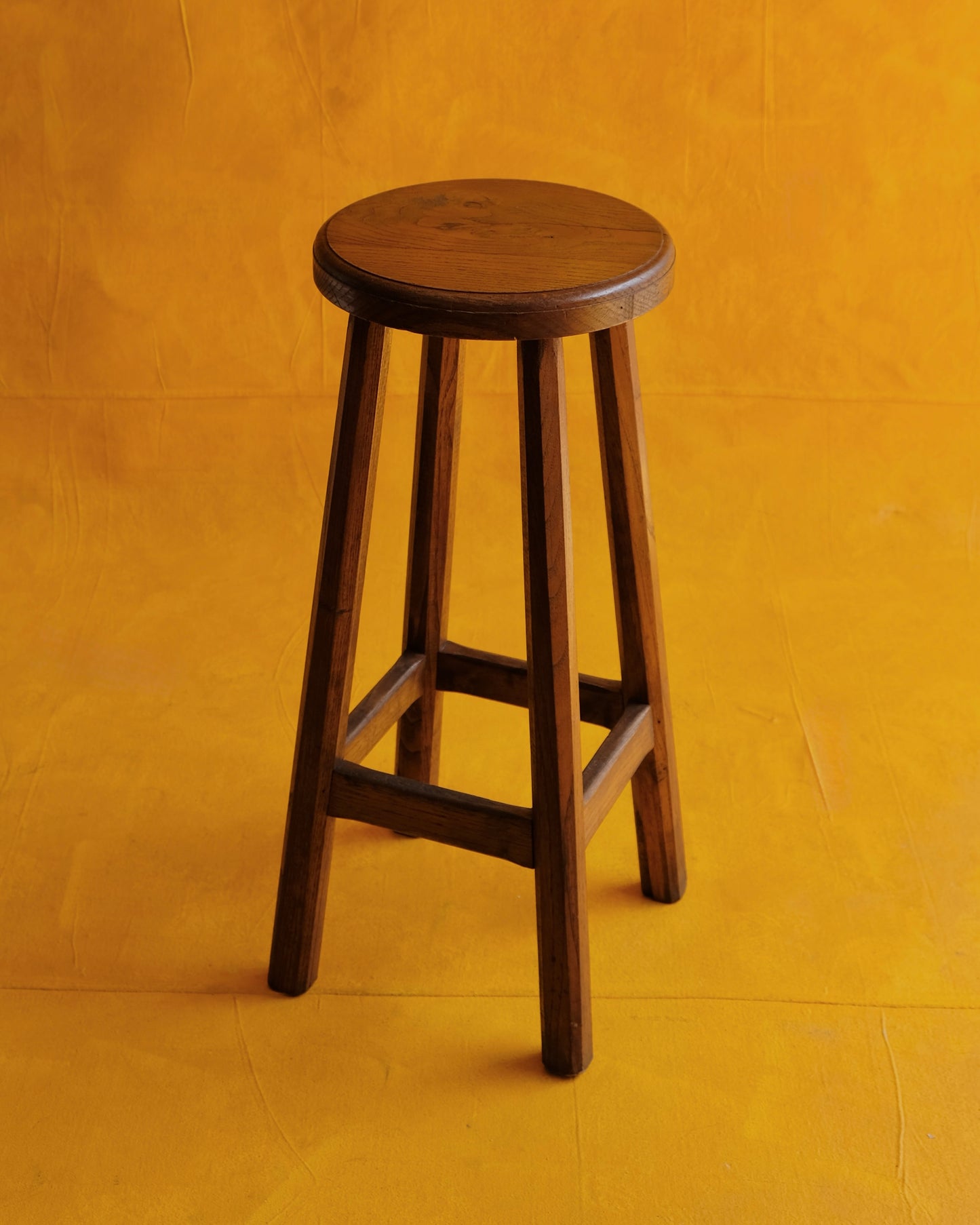 SET OF FOUR FRENCH OAK BAR STOOLS
