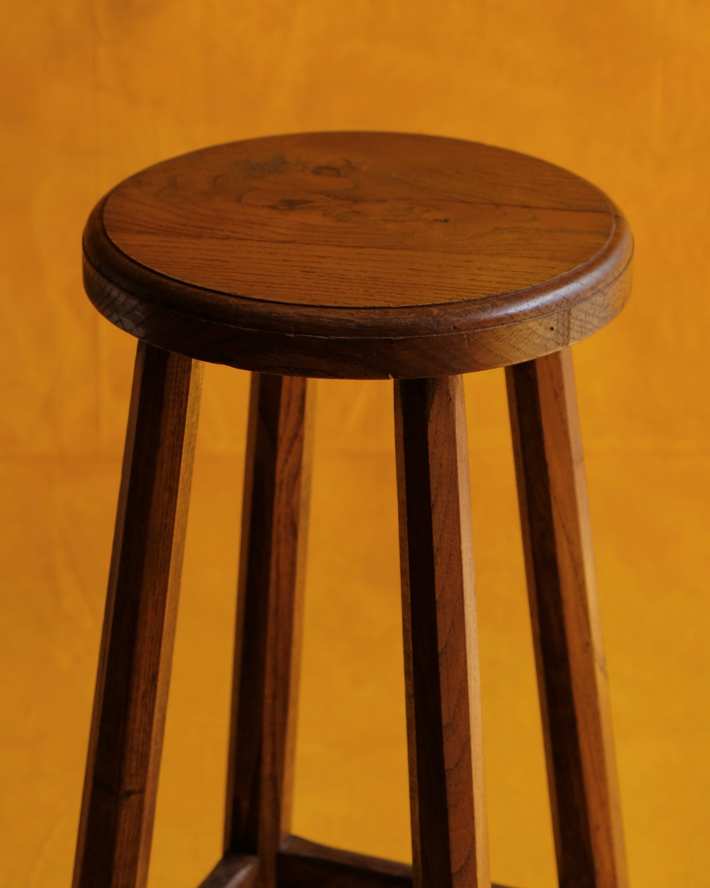 SET OF FOUR FRENCH OAK BAR STOOLS