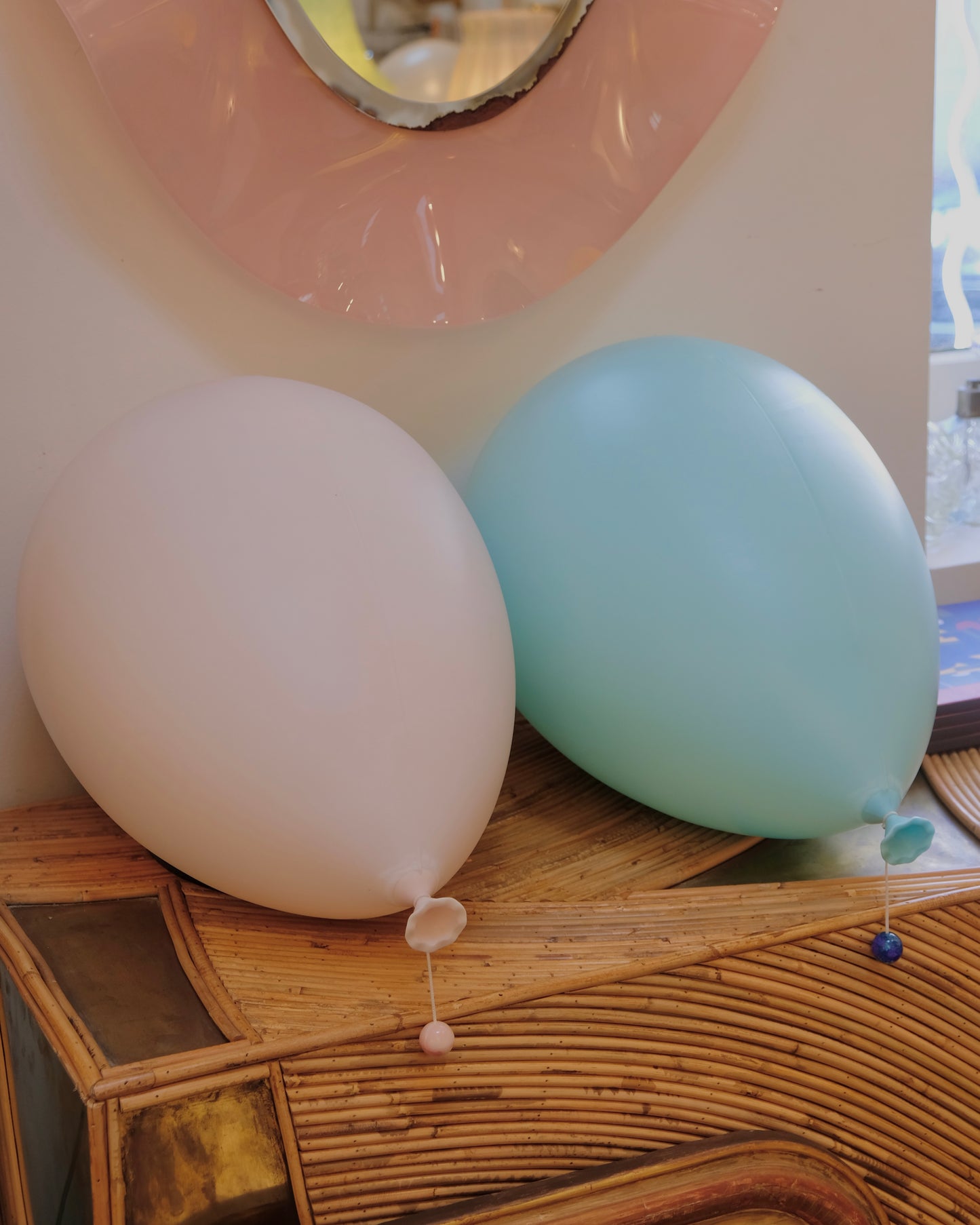 SET OF FOUR COLOURED BALLOON LIGHTS