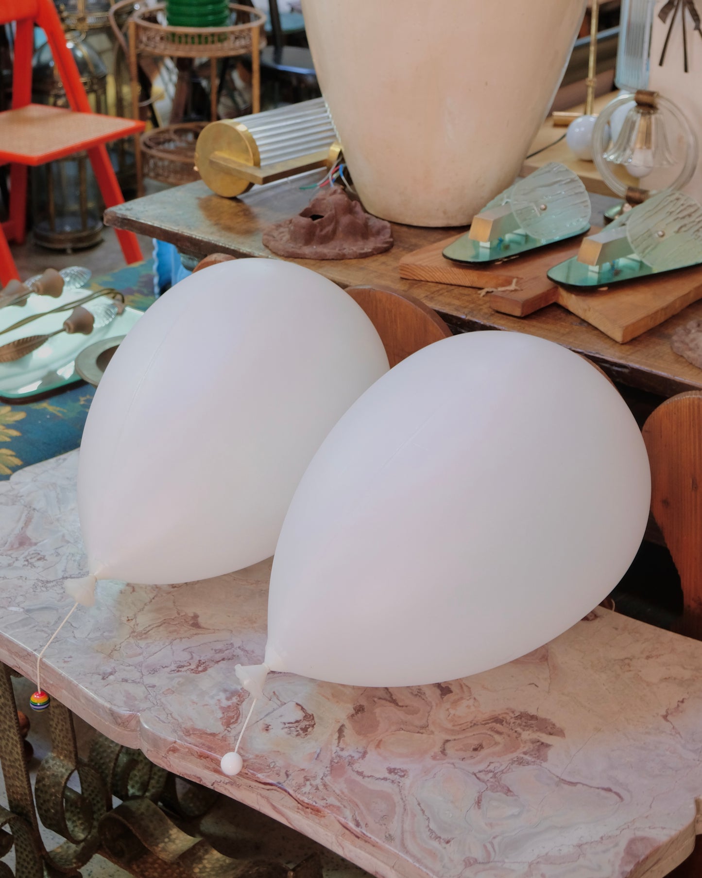 SET OF FOUR COLOURED BALLOON LIGHTS