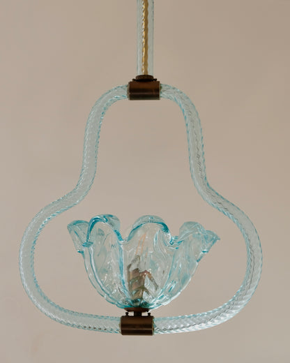 BLUE MURANO GLASS TAPERED PENDANT