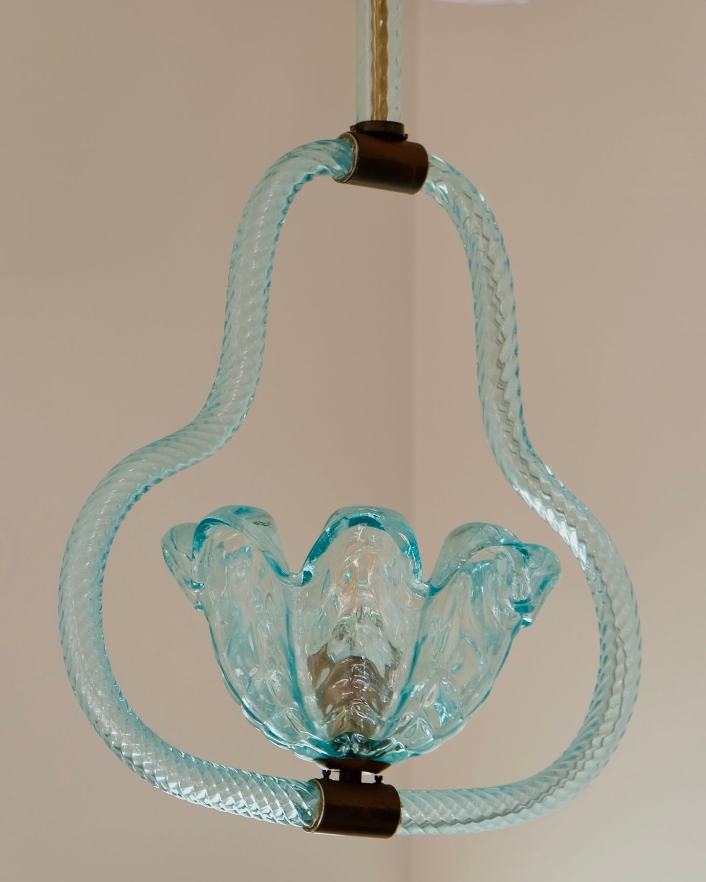 BLUE MURANO GLASS TAPERED PENDANT