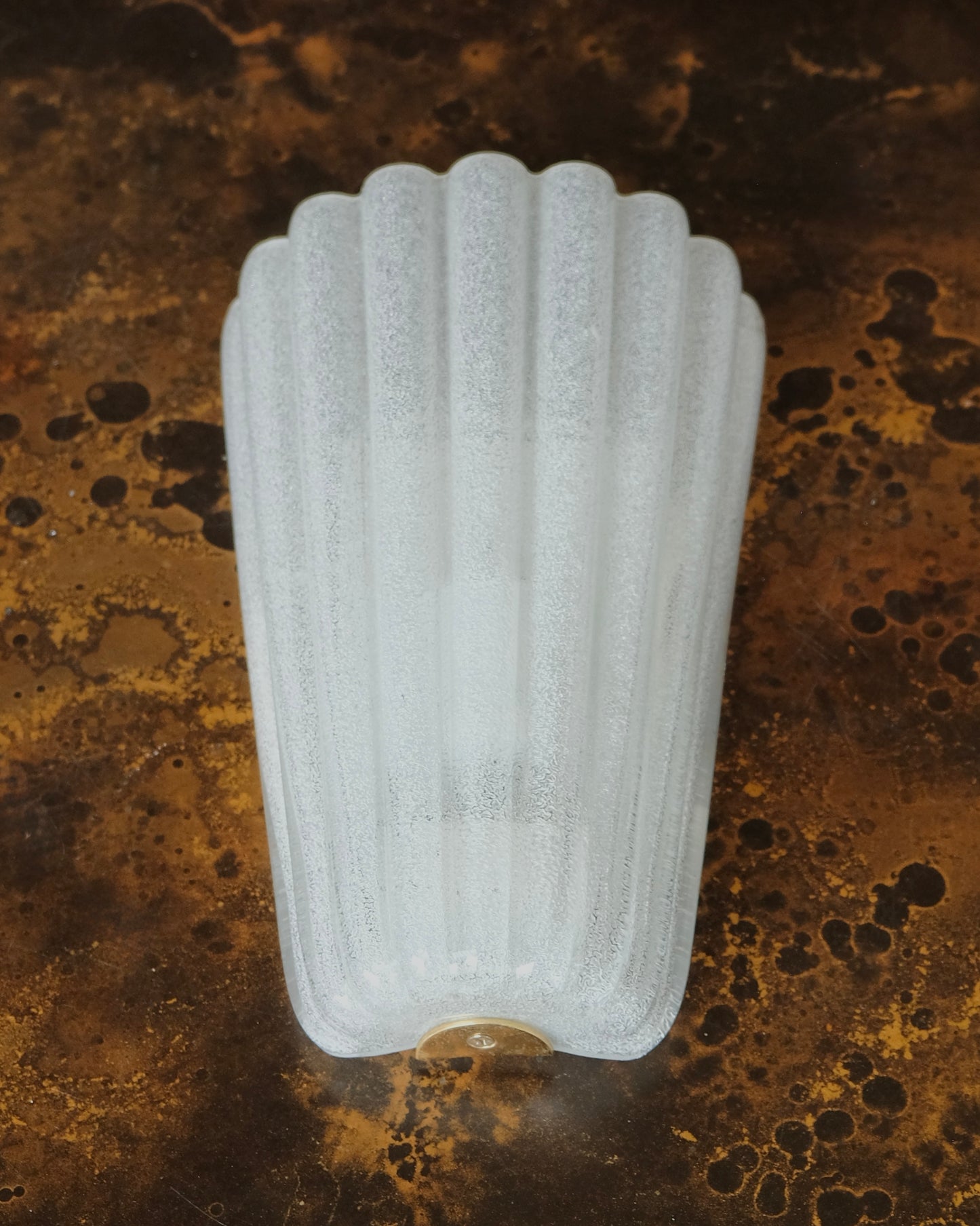 PAIR OF FLUTED TEXTURED MURANO GLASS SCONCES