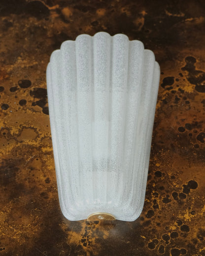 PAIR OF FLUTED TEXTURED MURANO GLASS SCONCES