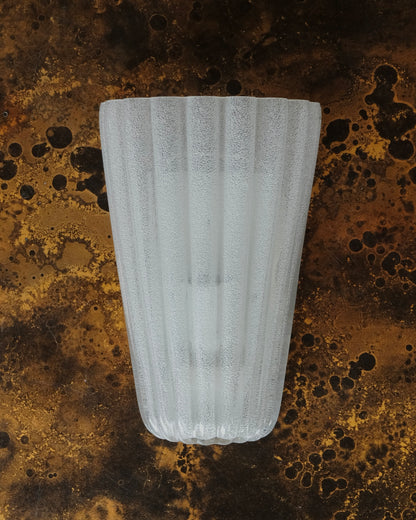 PAIR OF FLUTED TEXTURED MURANO GLASS SCONCES