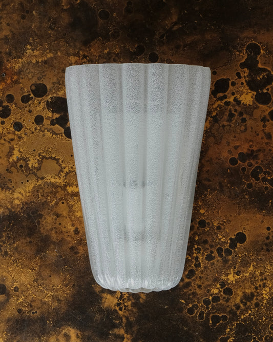 PAIR OF FLUTED TEXTURED MURANO GLASS SCONCES