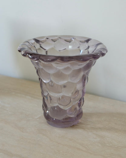 PURPLE ART DECO HONEYCOMB VASE
