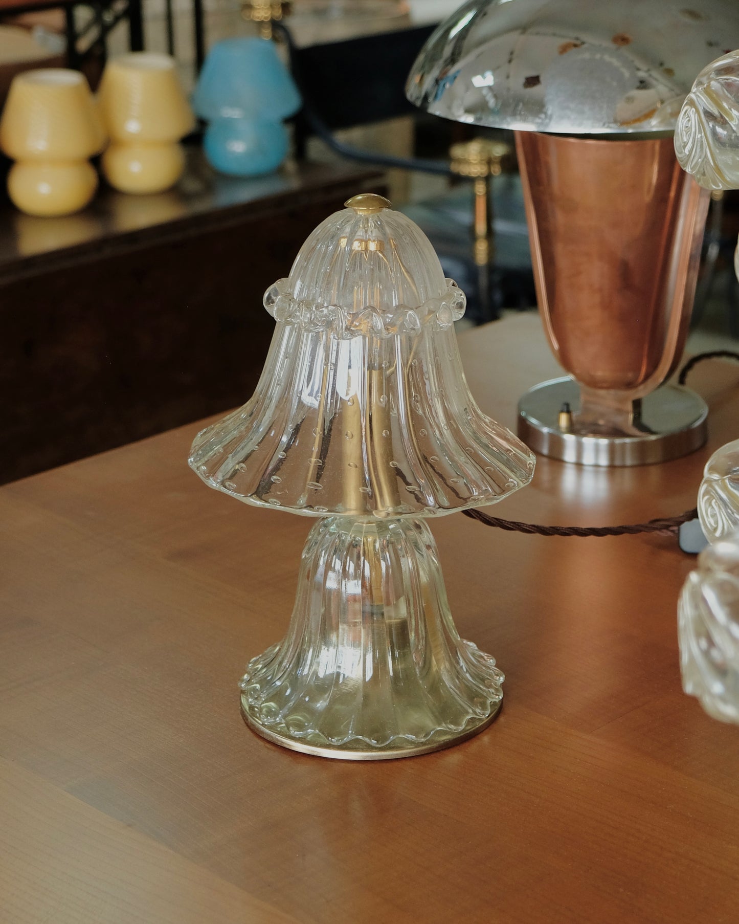 ERCOLE BAROVIER SEEDED MURANO GLASS TABLE LAMP