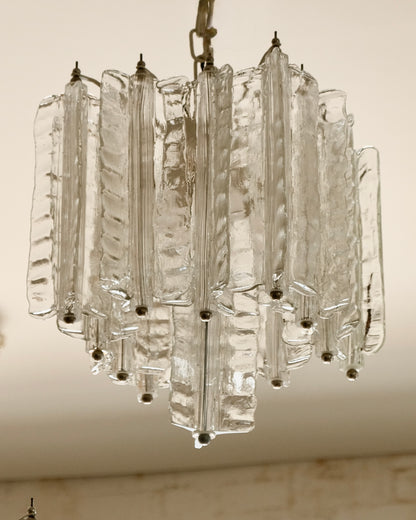 SMALL SINGLE TIER VENINI TEXTURED FIN CHANDELIER