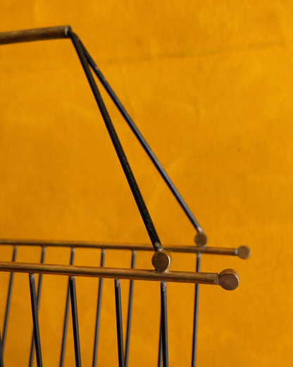 MODERNIST BRASS MAGAZINE RACK