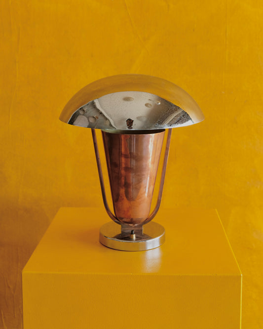 BAUHAUS COPPER & CHROME TABLE LAMP