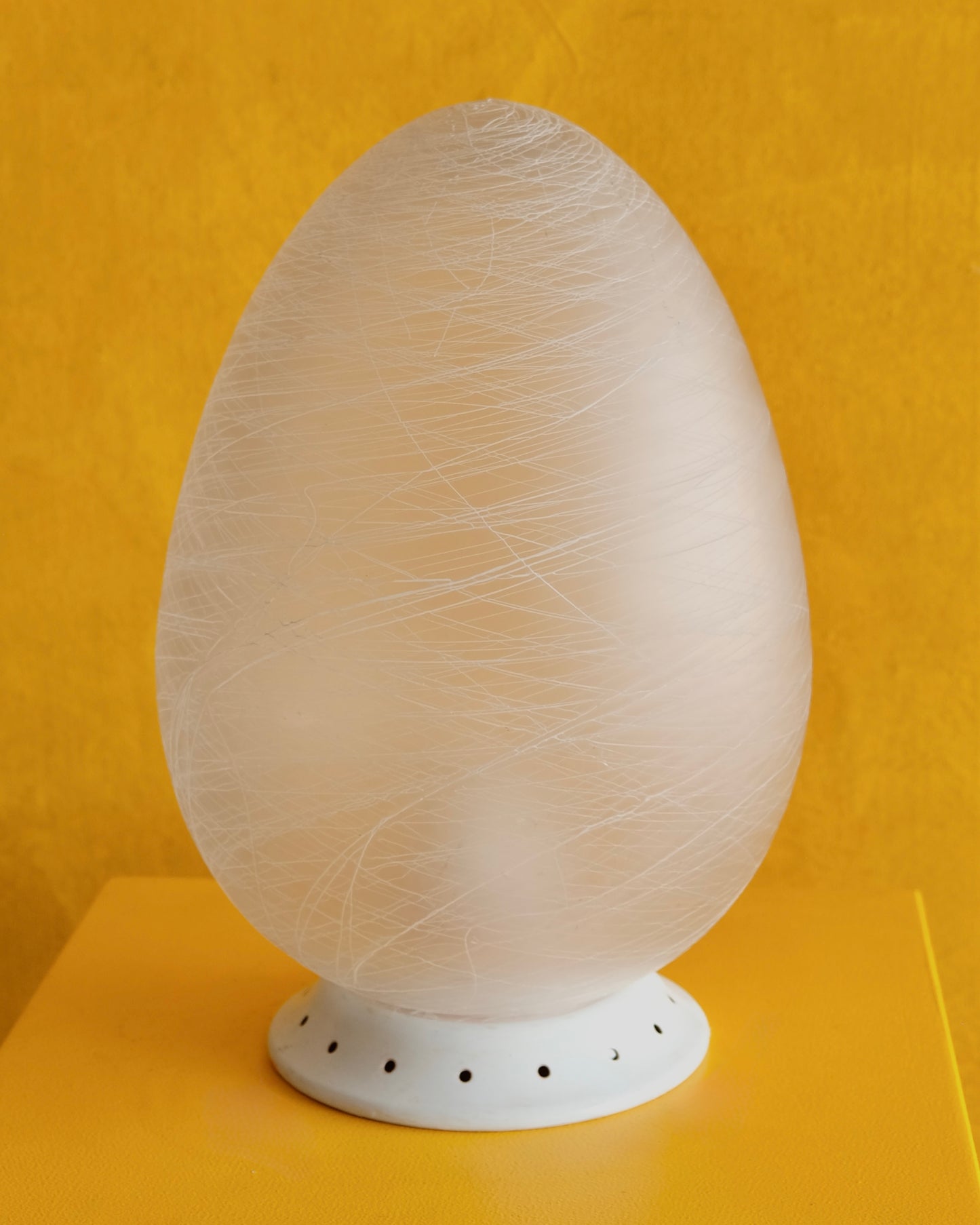 FROSTED MURANO GLASS EGG LAMP