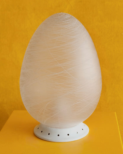 FROSTED MURANO GLASS EGG LAMP