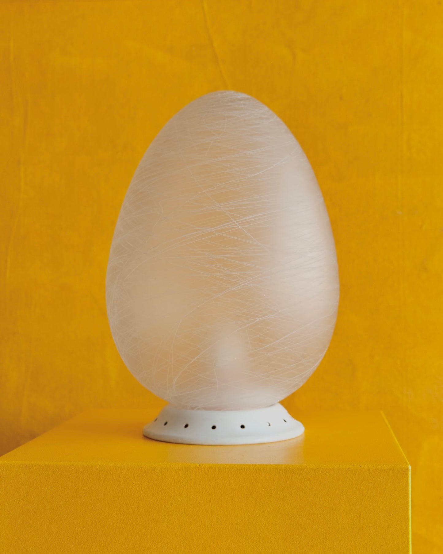 FROSTED MURANO GLASS EGG LAMP