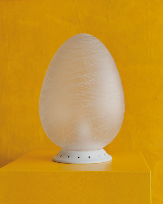 FROSTED MURANO GLASS EGG LAMP