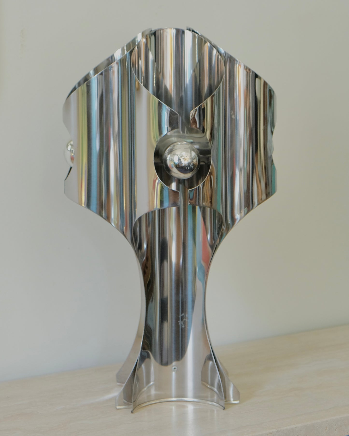CURVED CHROME TABLE LAMPS