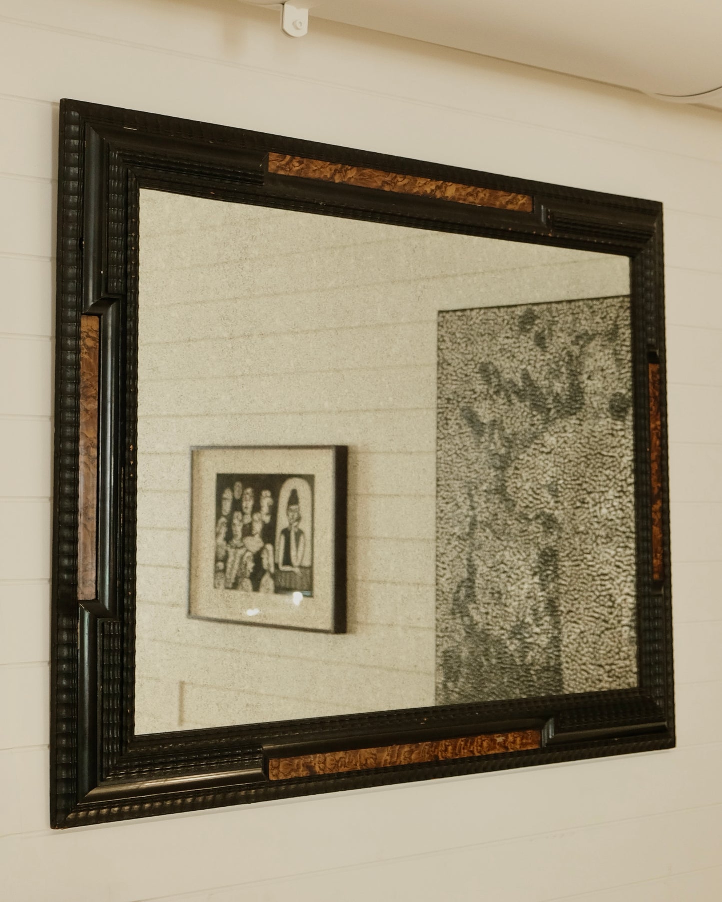 DUTCH BAROQUE PERIOD MIRROR w. EBONIZED FRAME