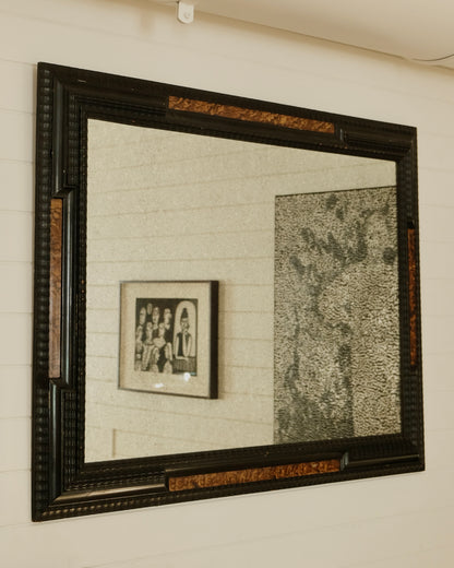 DUTCH BAROQUE PERIOD MIRROR w. EBONIZED FRAME