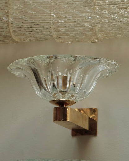 SET OF FIVE SCULPTURAL FLORAL MURANO GLASS SCONCES