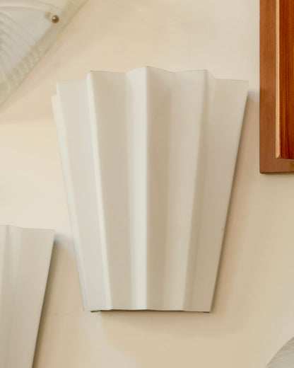 TRIO OF CERAMIC CONCERTINA SCONCES