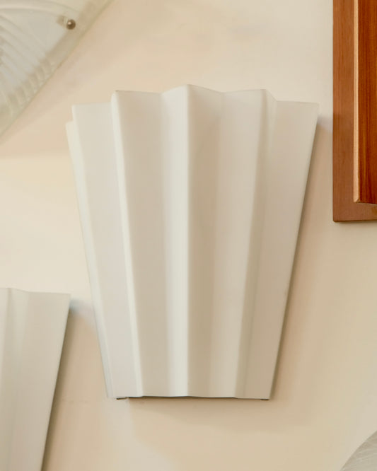 TRIO OF CERAMIC CONCERTINA SCONCES