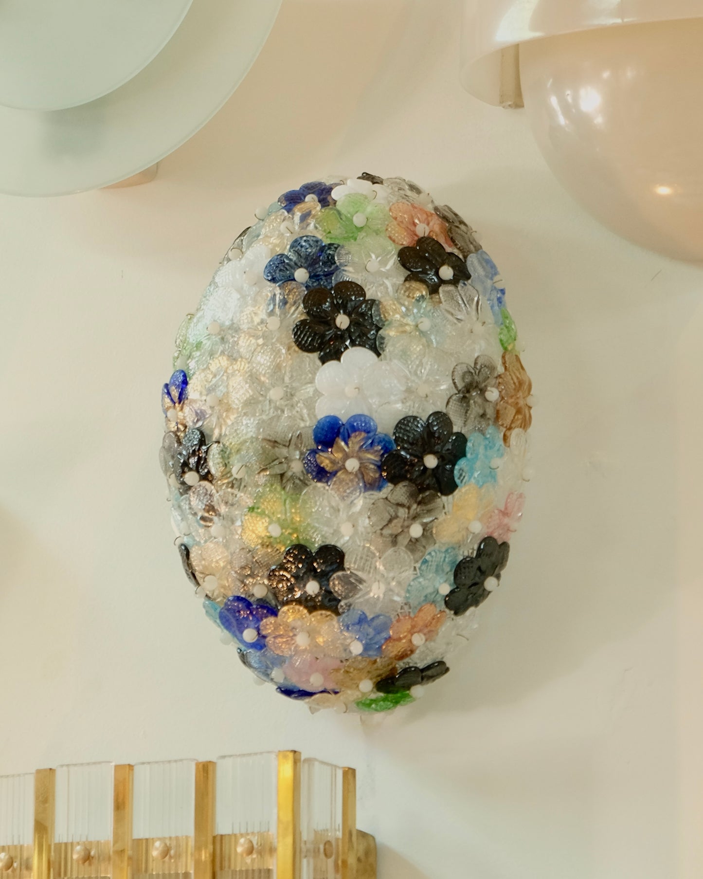 MULTICOLOURED FLORAL MURANO GLASS SCONCE