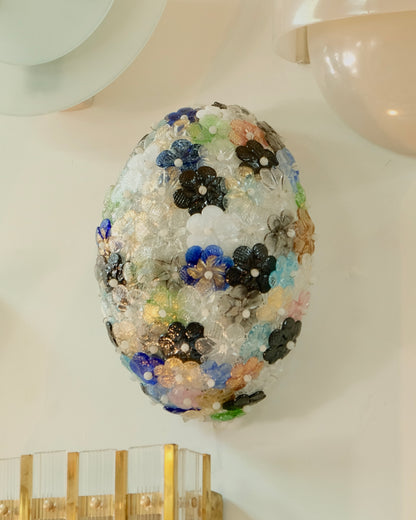 MULTICOLOURED FLORAL MURANO GLASS SCONCE