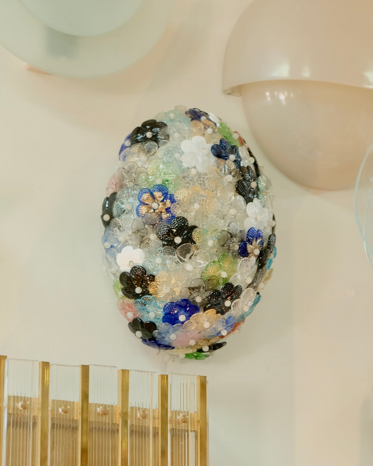 MULTICOLOURED FLORAL MURANO GLASS SCONCE