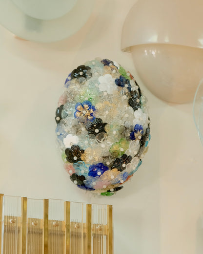MULTICOLOURED FLORAL MURANO GLASS SCONCE