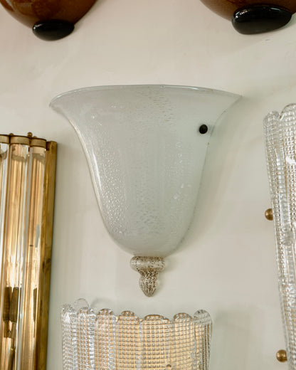 SINGLE LARGE BAROVIER & TOSO SEEDED GLASS SCONCE