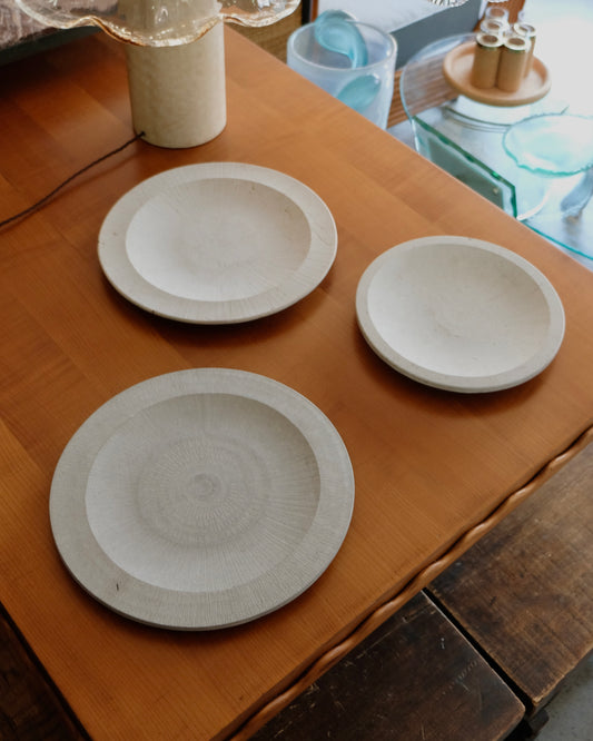 SET OF THREE DECORATIVE ITALIAN STONE PLATES