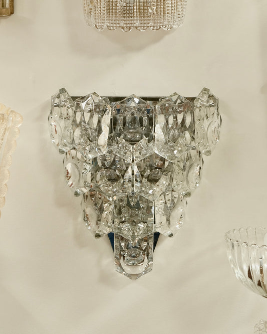 FACETED KINKELDEY CRYSTAL SCONCE